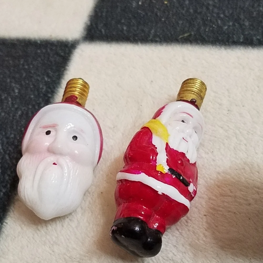 Antique Handpainted Christmas Figurine Light Bulbs